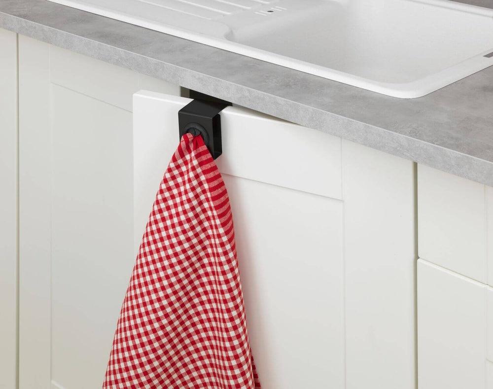Push In Over Door Tea Towel Holder Matte Black - KITCHEN - Sink - Soko and Co