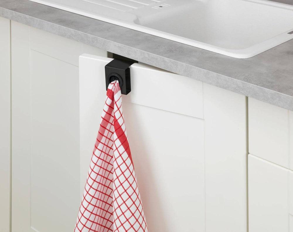 Push In Over Door Tea Towel Holder Matte Black - KITCHEN - Sink - Soko and Co