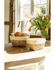 Rika Small Rectangular Storage Basket White & Natural - HOME STORAGE - Baskets and Totes - Soko and Co