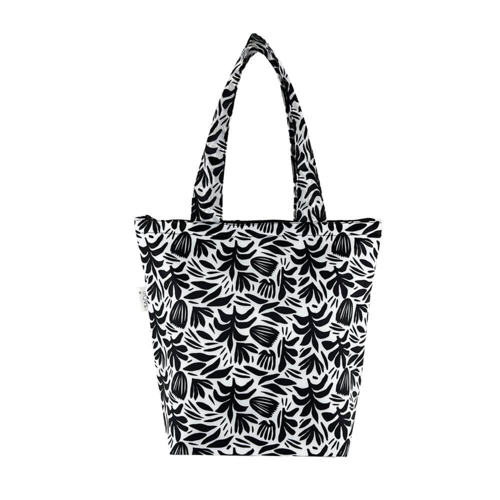 Sachi Insulated Shopping Bag Monochrome Blooms | Soko & Co