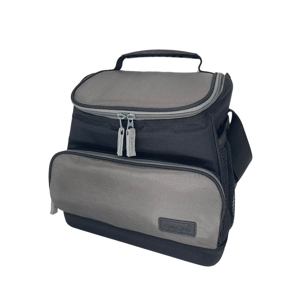 Sachi Rugger 12L Insulated Cooler Bag Black &amp; Silver - LIFESTYLE - Lunch - Soko and Co
