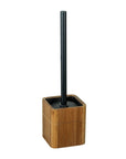 Serro Toilet Brush Holder Bamboo and Black - BATHROOM - Toilet Brushes - Soko and Co