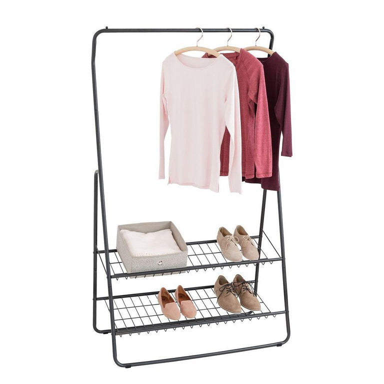 Shiva Deluxe 2 Shelf Clothes Rack Matte Black | Soko & Co