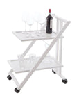 Simpaty Collapsible Serving Trolley White - HOME STORAGE - Storage Trolleys - Soko and Co