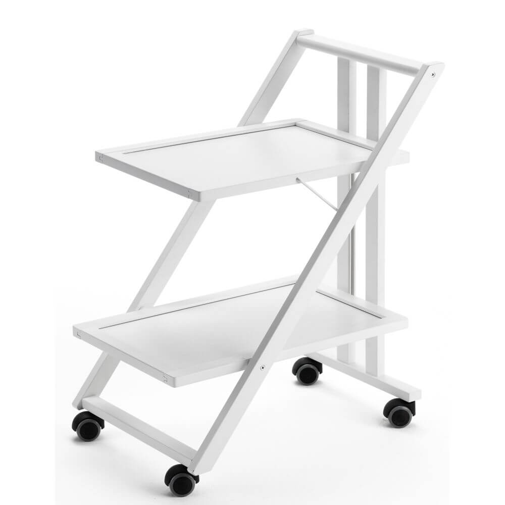 Simpaty Collapsible Serving Trolley White - HOME STORAGE - Storage Trolleys - Soko and Co