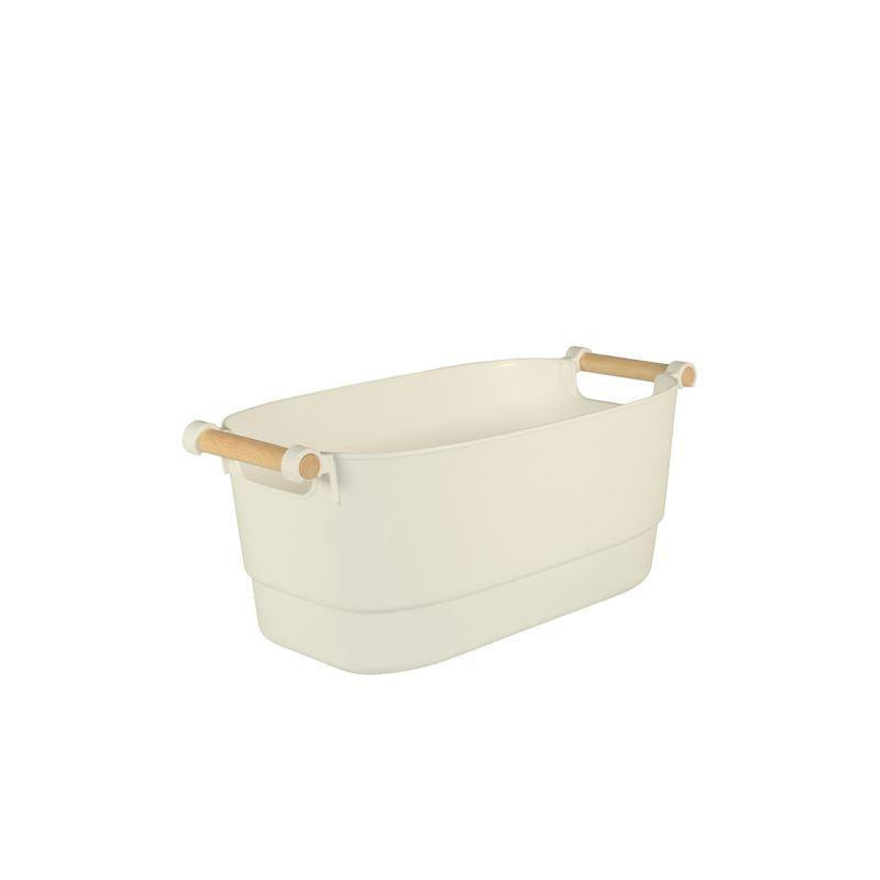 Soko Store Medium Wooden Handled Storage Tray White - KITCHEN - Organising Containers - Soko and Co