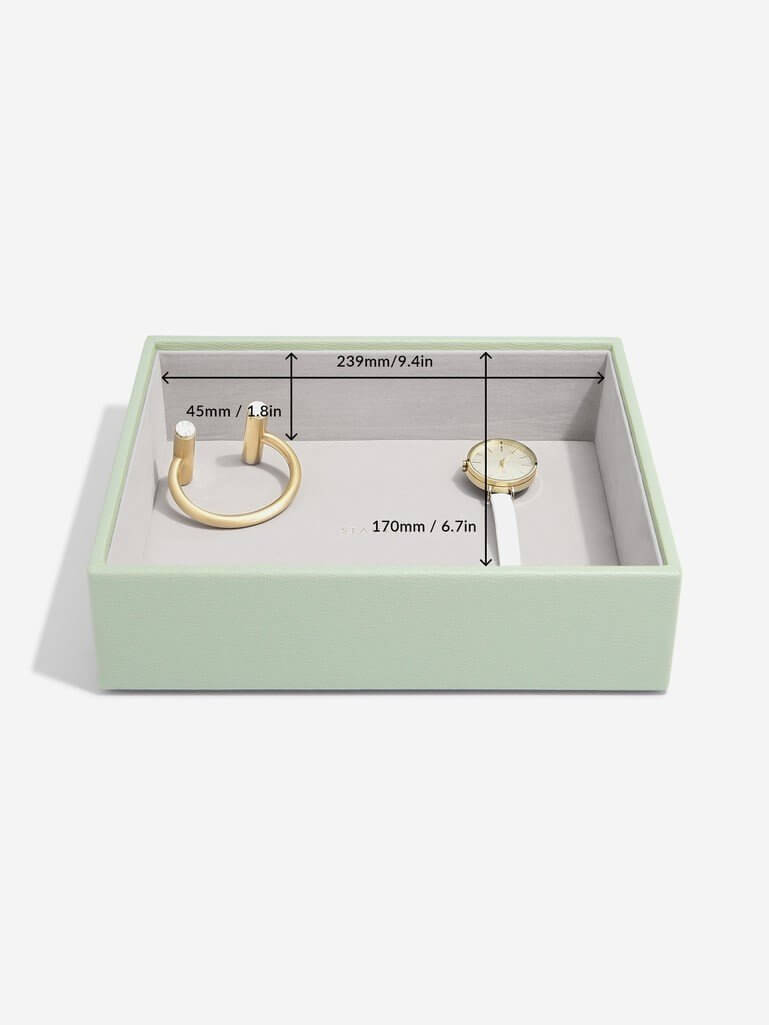 Stackers Classic 1 Compartment Deep Jewellery Tray Sage Green - WARDROBE - Jewellery Storage - Soko and Co