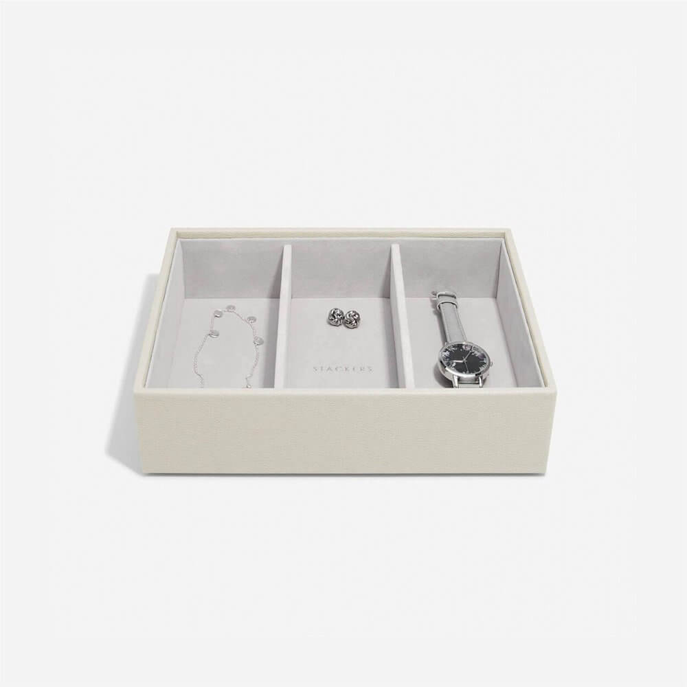 Stackers Classic 3 Compartment Deep Jewellery Tray Oatmeal - WARDROBE - Jewellery Storage - Soko and Co