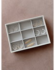 Stackers Classic 9 Section Earring Layer Oatmeal Linen - WARDROBE - Jewellery Storage - Soko and Co