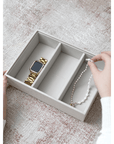 Stackers Classic Deep 3 Section Jewellery Box Oatmeal Linen - WARDROBE - Jewellery Storage - Soko and Co