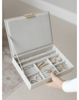 Stackers Classic Lidded Jewellery Box Oatmeal Linen - WARDROBE - Jewellery Storage - Soko and Co