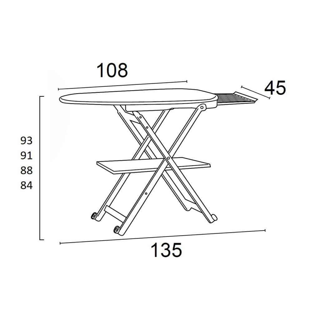 Stirocomodo Ironing Board On Wheels Natural - LAUNDRY - Ironing - Soko and Co