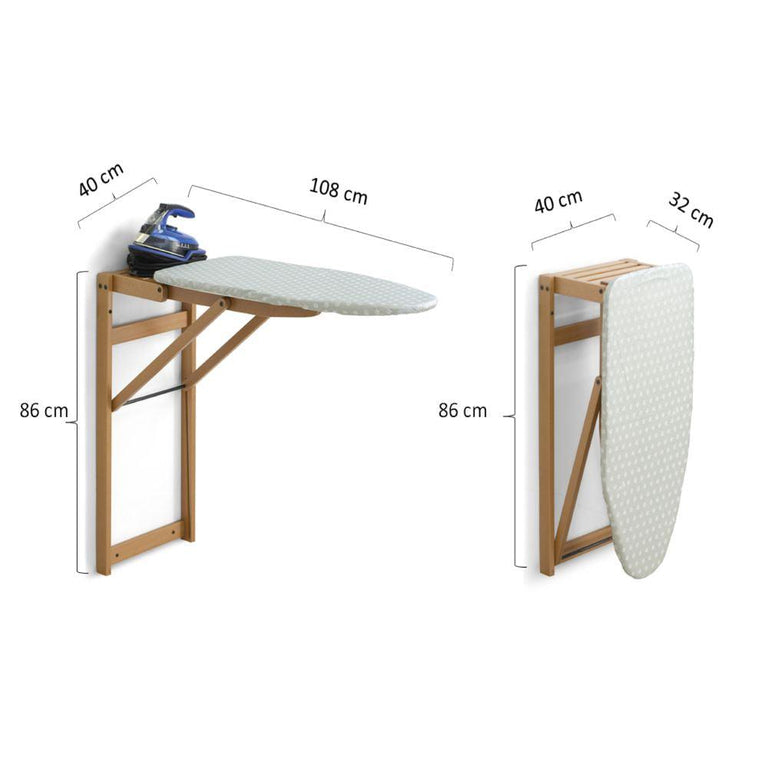 Cncest wall mounted ironing board foldable ironing station space saver