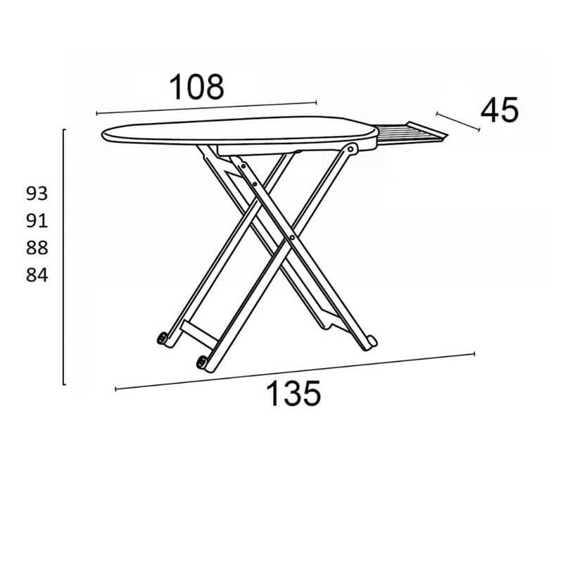 Stirolight Ironing Board on Wheels Cherry Wood - LAUNDRY - Ironing - Soko and Co