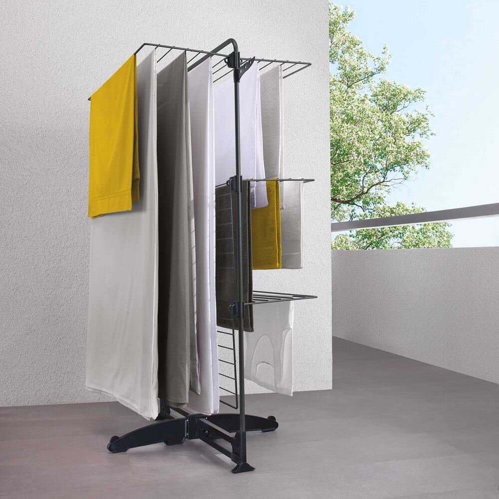 Storm Onyx 3 Tier Tower Clothes Airer Matte Black - LAUNDRY - Airers - Soko and Co