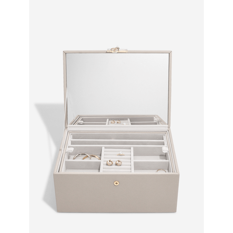 Taupe Classic Two Tone Jewellery Box - WARDROBE - Jewellery Storage - Soko and Co