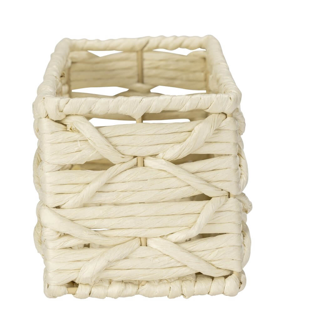 Vabriano Long Woven Storage Box Cream - HOME STORAGE - Baskets and Totes - Soko and Co