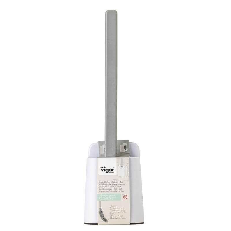 Vigar Essential Eco Wall Mounted Toilet Brush White - BATHROOM - Toilet Brushes - Soko and Co