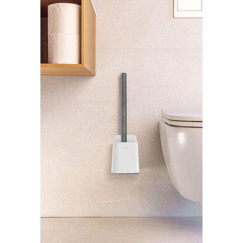Vigar Essential Eco Wall Mounted Toilet Brush White - BATHROOM - Toilet Brushes - Soko and Co