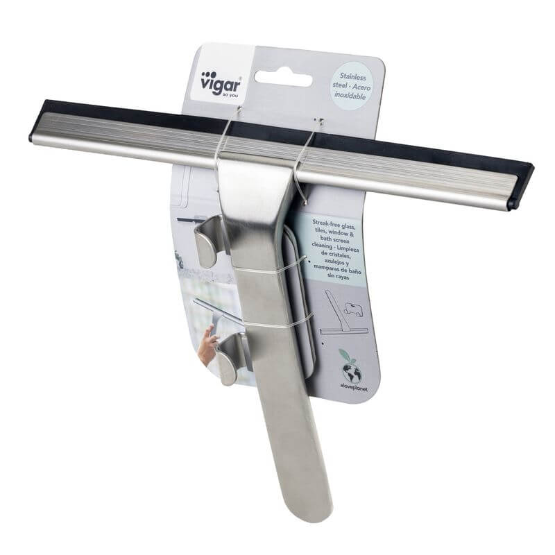 Vigar Zense Stainless Steel Squeegee with Hanger - BATHROOM - Accessories - Soko and Co