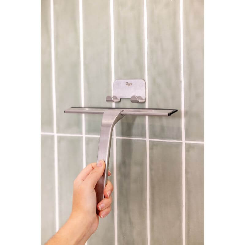 Vigar Zense Stainless Steel Squeegee with Hanger - BATHROOM - Accessories - Soko and Co
