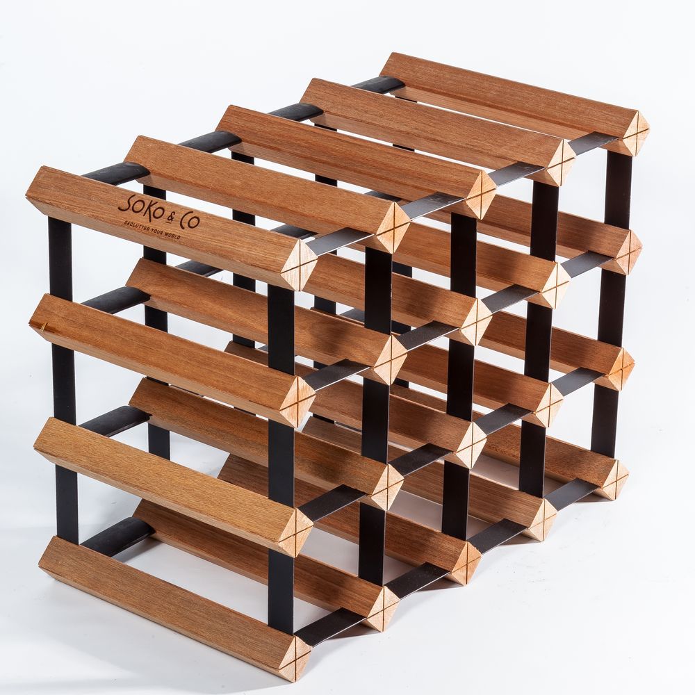 Vino Stack 12 Pocket Mahogany Wine Rack | Soko & Co