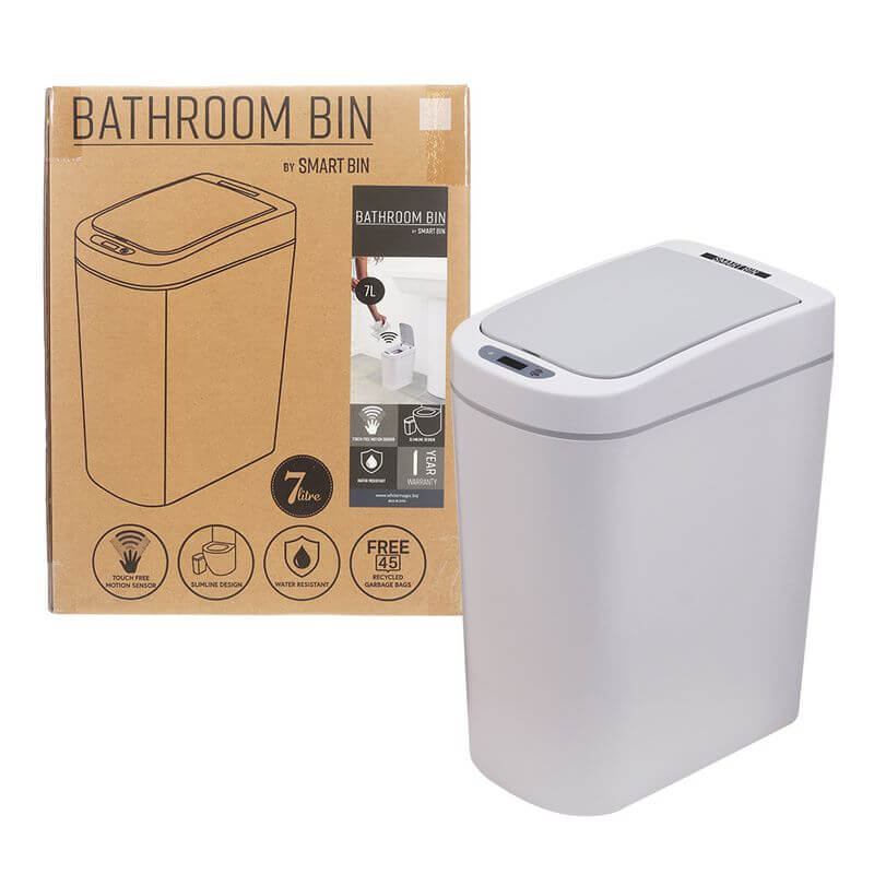 White Magic Smart Bathroom Bin White - BATHROOM - Bins - Soko and Co