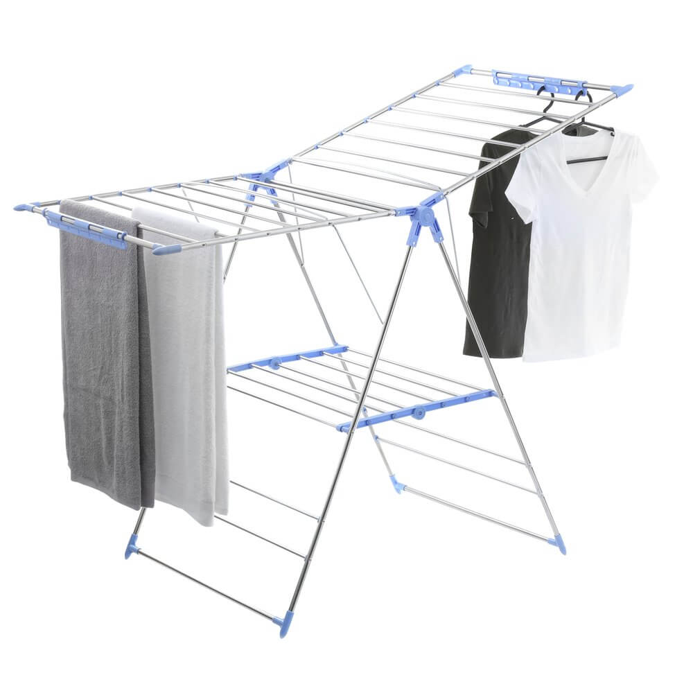 Wide 28 Rail Stainless Steel A-Frame Clothes Airer &amp; Bonus Hangers - LAUNDRY - Airers - Soko and Co