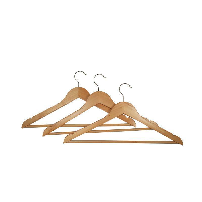 Wooden Coat Hangers with Bar 10 Pack - WARDROBE - Clothes Hangers - Soko and Co