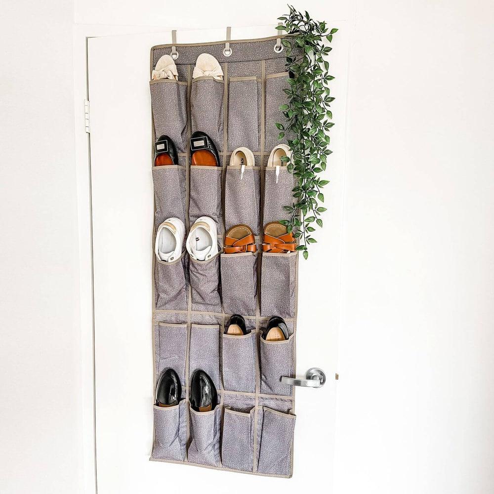 10 Pair Over Door Shoe Organiser Textured Grey - WARDROBE - Shoe Storage - Soko and Co