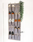 10 Pair Over Door Shoe Organiser Textured Grey - WARDROBE - Shoe Storage - Soko and Co