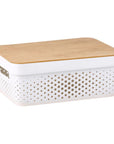 10L Bamboo Lid Storage Box White - HOME STORAGE - Plastic Boxes - Soko and Co