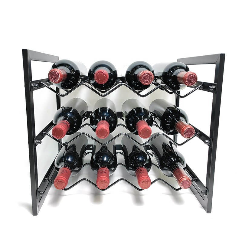 12 Bottle Slim Stackable Wine Rack Matte Black - WINE - Wine Racks - Soko and Co