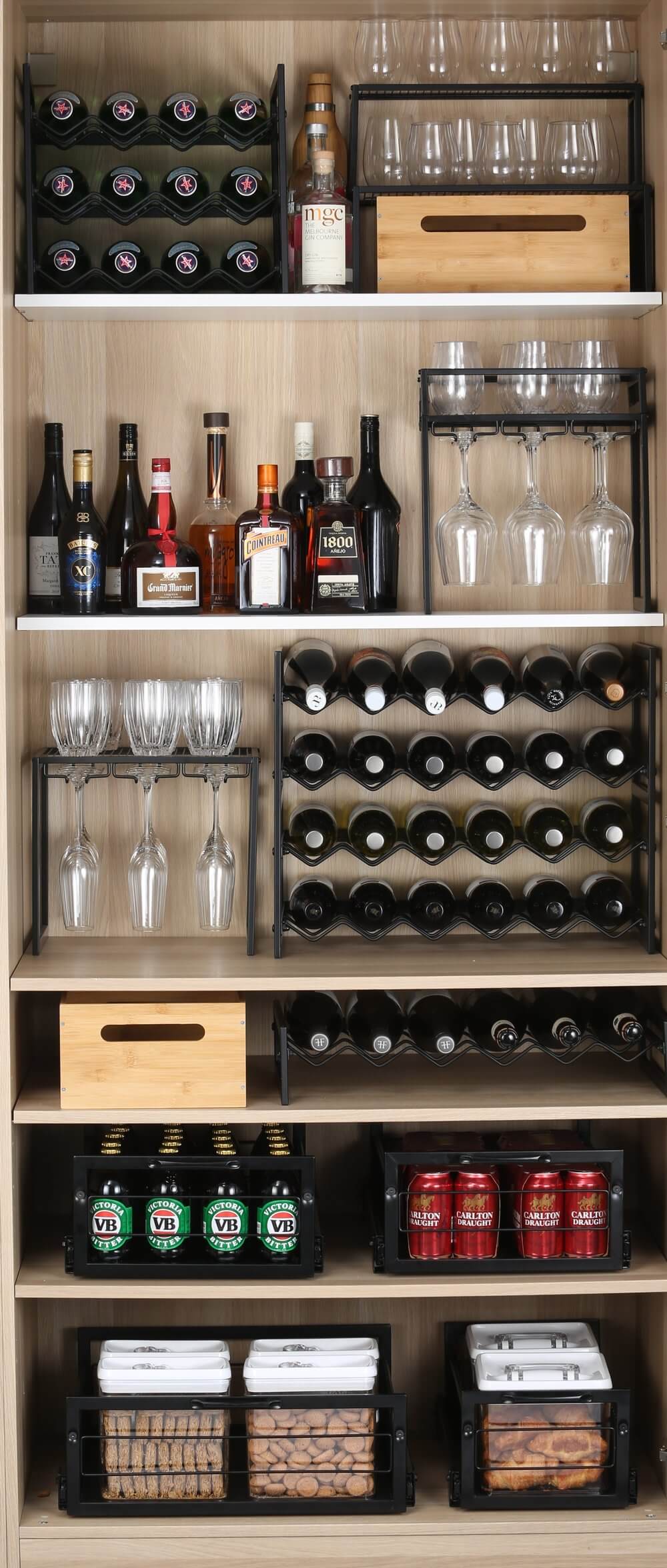 12 Bottle Wide Stackable Wine Rack Matte Black Soko Co