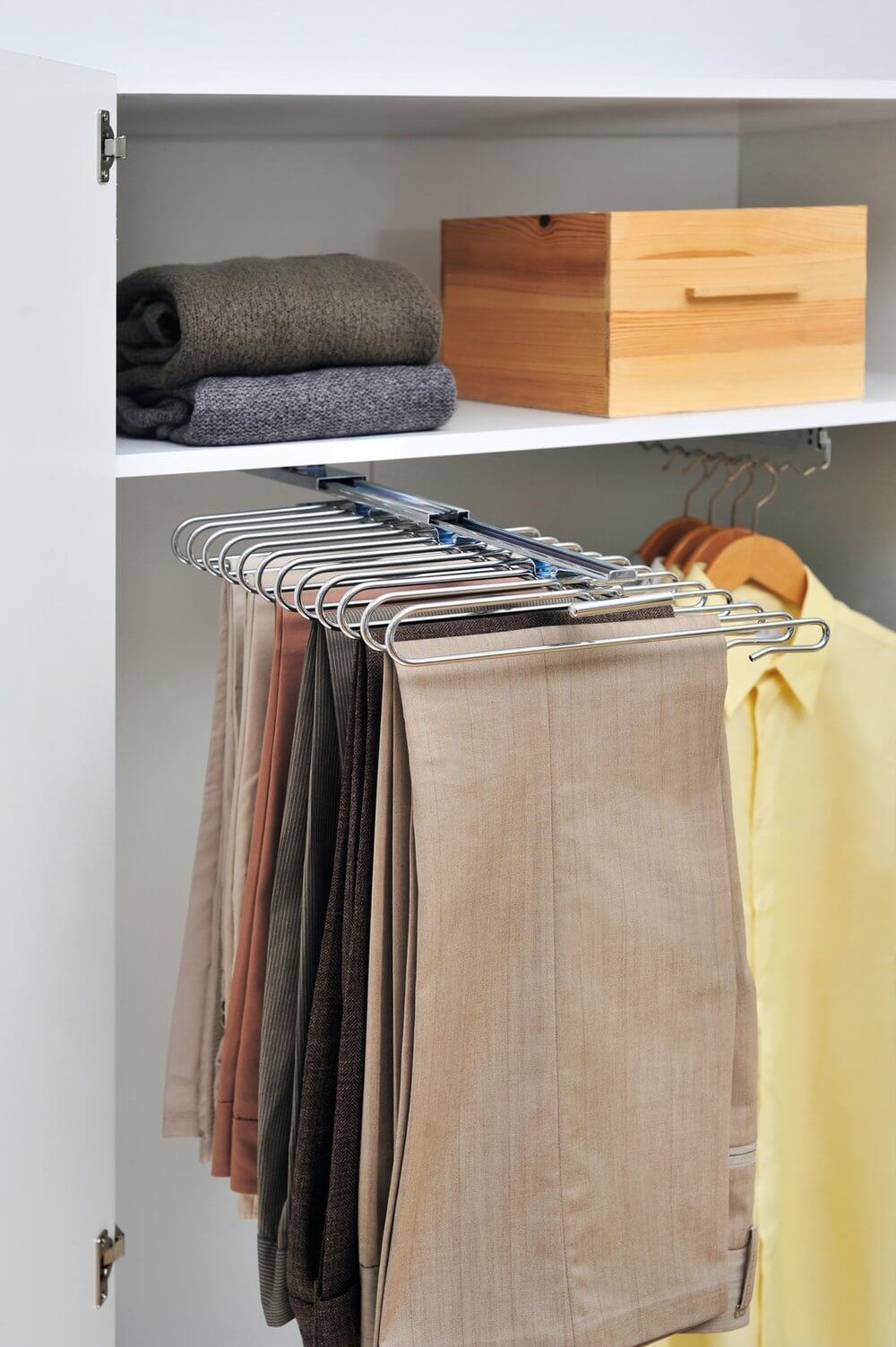 Wardrobe Clothes Pull Out Trouser Hanger Sliding Pants Rack Multifunction  Aluminum Storage Holders & Racks Single Square – APLUS HARDWARE SUPPLIES