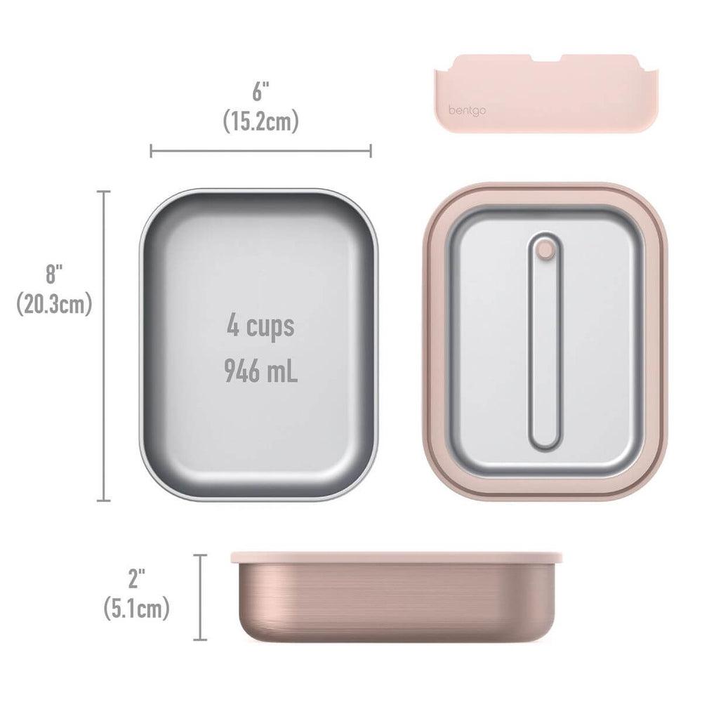 Bentgo Stainless Steel Leak Proof Lunch Box 1.2L Rose Gold