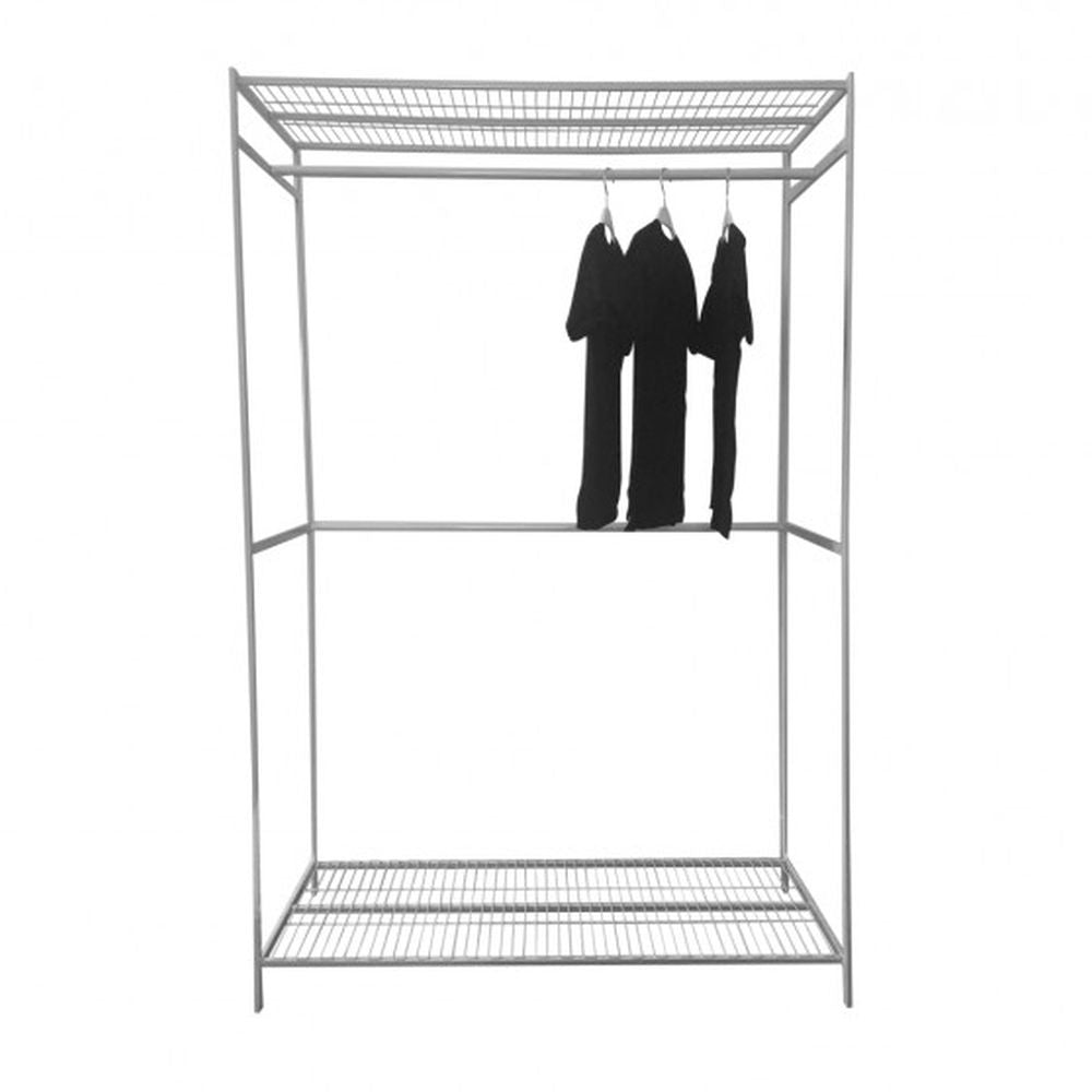 2 Shelf Clothes Rack White - WARDROBE - Garment Racks - Soko and Co
