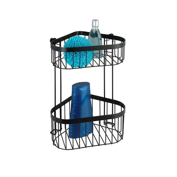 Suction Cup Shower Corner Caddy, Rectangular Suction Cup Shower Caddy, and  Suction Cup Shower Hooks Set (Matte Black)