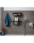 2 Tier Rectangular Shower Basket Matte Black - BATHROOM - Shower Caddies - Soko and Co