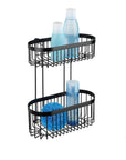 2 Tier Rectangular Shower Basket Matte Black - BATHROOM - Shower Caddies - Soko and Co