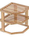 2 Tier Square Bamboo Plate Stacker & Pantry Shelf - KITCHEN - Shelves and Racks - Soko and Co