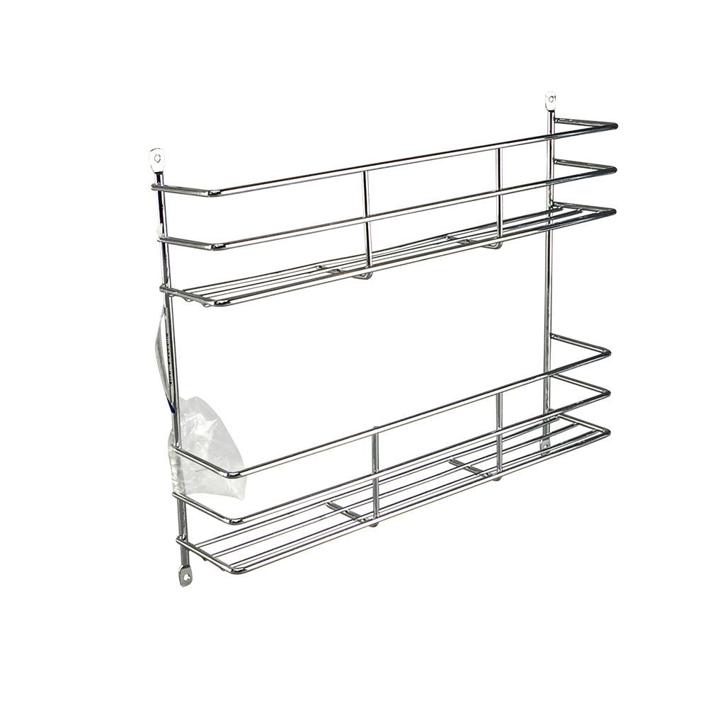 2 Tier Wall Mounted Spice Rack Chrome - KITCHEN - Spice Racks - Soko and Co