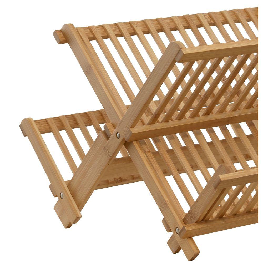 2 Tier X Frame Bamboo Dish Rack - KITCHEN - Dish Racks and Mats - Soko and Co