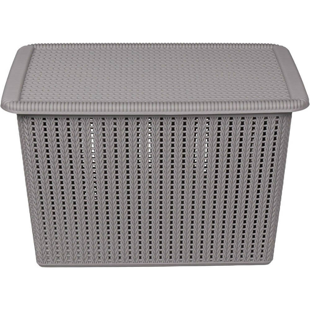 20L Knitted Storage Box Grey - HOME STORAGE - Plastic Boxes - Soko and Co