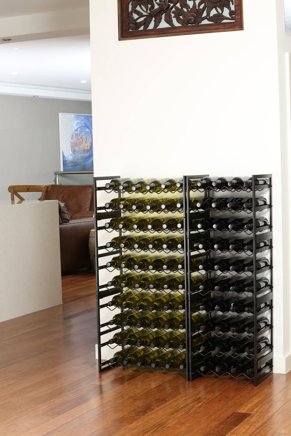 24 Bottle Wide Stackable Wine Rack Matte Black | Soko & Co