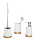3 Piece White Ceramic Bathroom Accessories Set - BATHROOM - Bathroom Accessory Sets - Soko and Co