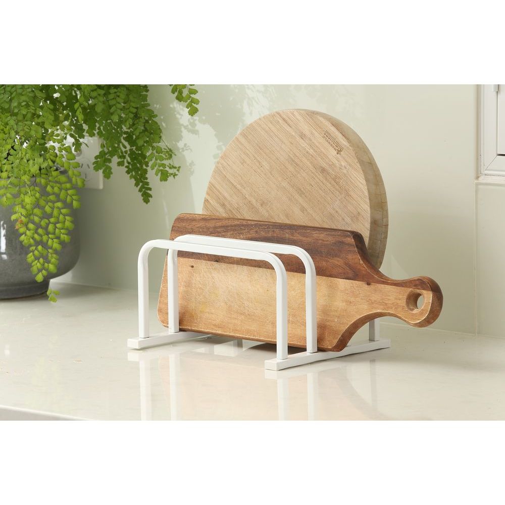 3 Section Chopping Board Holder White - KITCHEN - Shelves and Racks - Soko and Co