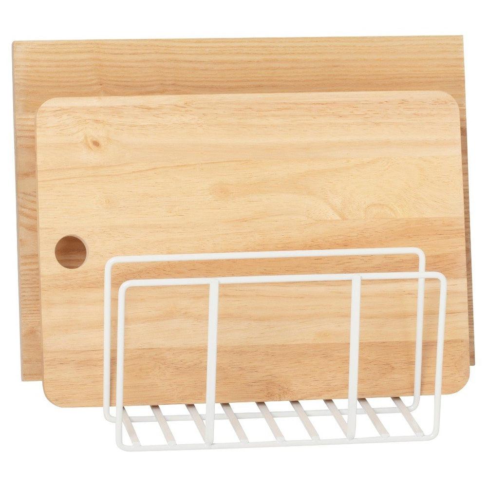 3 Section Wide Chopping Board Holder White - KITCHEN - Shelves and Racks - Soko and Co