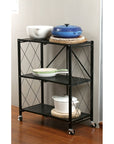 3 Tier Collapsible Shelving Unit Black Metal - HOME STORAGE - Shelves and Cabinets - Soko and Co