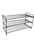 3 Tier Collapsible Shoe Rack Black - WARDROBE - Shoe Storage - Soko and Co